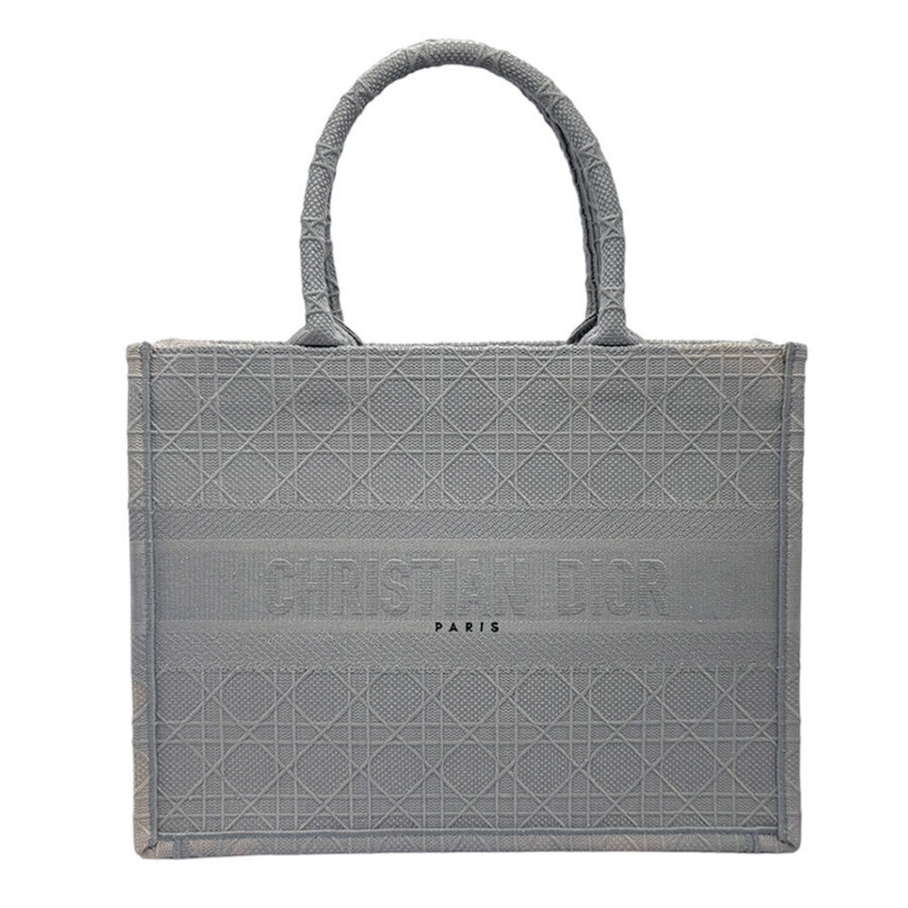 Christian Dior handbag tote bag book canvas gray